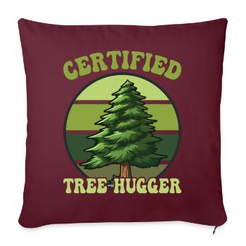Des écologistes étreignent les arbres - Housse de coussin décorative 45 x 45 cm - bordeaux - Devant