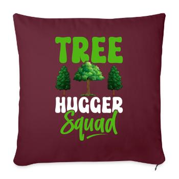 Des écologistes étreignent les arbres - Housse de coussin décorative 45 x 45 cm - bordeaux - Devant