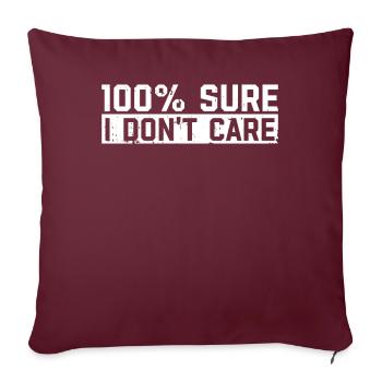 Humour noir Drôle Je m’en fous - Housse de coussin décorative 45 x 45 cm - bordeaux - Devant