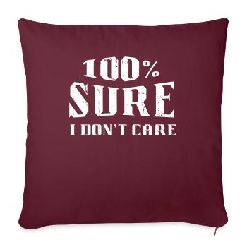 Humour noir Drôle Je m’en fous - Housse de coussin décorative 45 x 45 cm - bordeaux - Devant