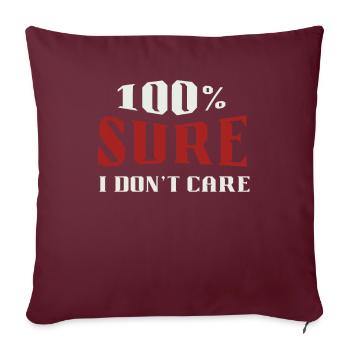 Humour noir Drôle Je m’en fous - Housse de coussin décorative 45 x 45 cm - bordeaux - Devant