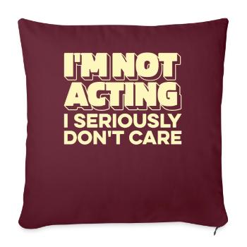 L’humour noir, je m’en fous - Housse de coussin décorative 45 x 45 cm - bordeaux - Devant