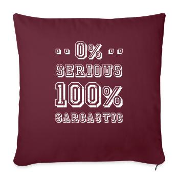L’humour noir, je m’en fous - Housse de coussin décorative 45 x 45 cm - bordeaux - Devant