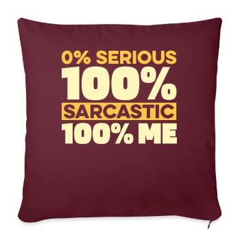 L’humour noir, je m’en fous - Housse de coussin décorative 45 x 45 cm - bordeaux - Devant