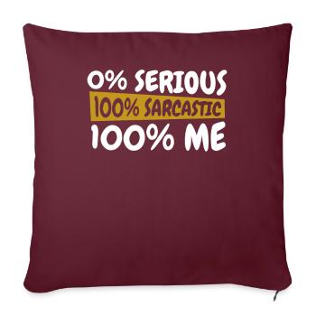 L’humour noir, je m’en fous - Housse de coussin décorative 45 x 45 cm - bordeaux - Devant