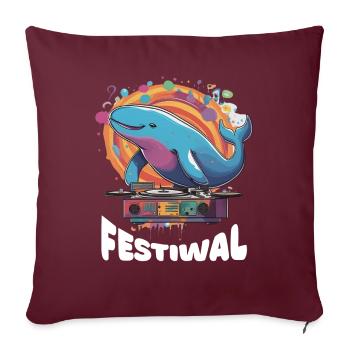 Festiwal Wal Party Festival EDM Musik - Sofakissenbezug 45 x 45 cm - Burgunderrot - Vorne