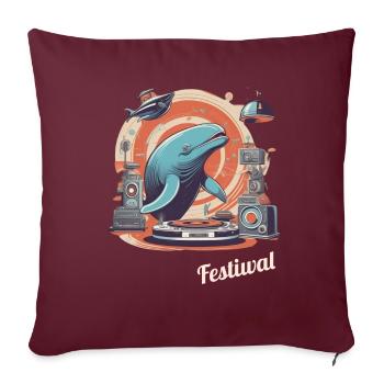 Festiwal Wal Party Festival EDM Musik - Sofakissenbezug 45 x 45 cm - Burgunderrot - Vorne