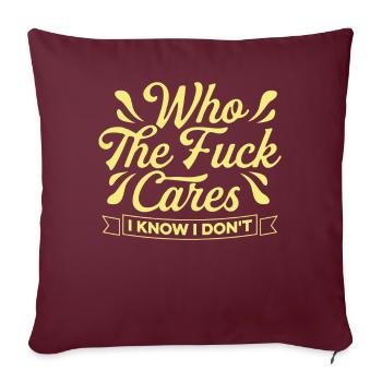 L’humour noir, je m’en fous - Housse de coussin décorative 45 x 45 cm - bordeaux - Devant