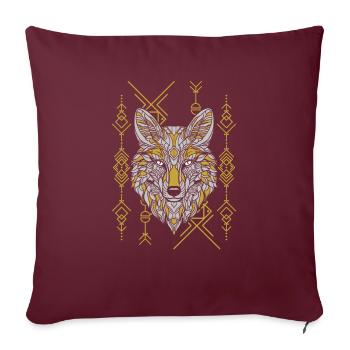 Loup Abstrait Géométrique Polygone Loup - Housse de coussin décorative 45 x 45 cm - bordeaux - Devant