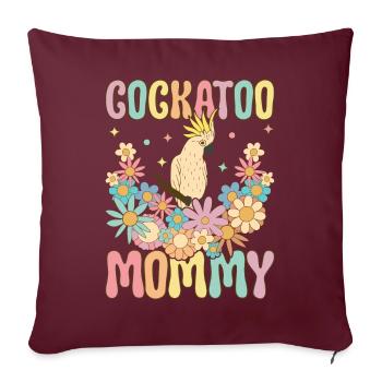 Cacatoès Maman Perroquet Maman Perroquet Oiseau Femme - Housse de coussin décorative 45 x 45 cm - bordeaux - Devant