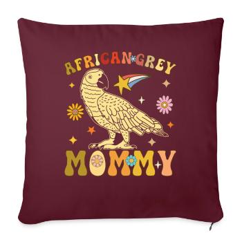 Groovy Grey Parrot Femme - Housse de coussin décorative 45 x 45 cm - bordeaux - Devant