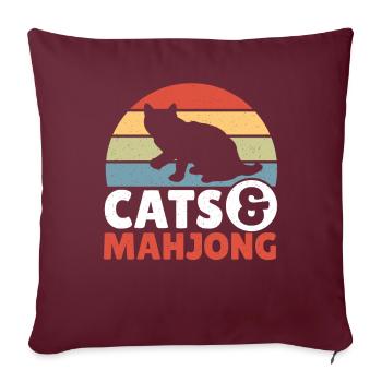 Cadeau pour les fans de Mahjong - Housse de coussin décorative 45 x 45 cm - bordeaux - Devant
