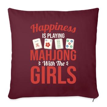 Cadeau pour les fans de Mahjong - Housse de coussin décorative 45 x 45 cm - bordeaux - Devant