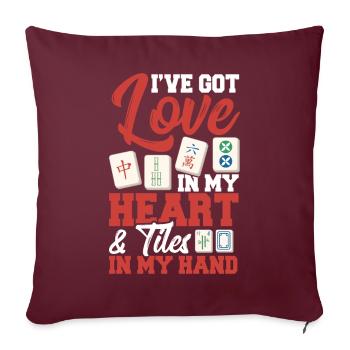 Cadeau pour les fans de Mahjong - Housse de coussin décorative 45 x 45 cm - bordeaux - Devant