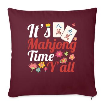 Cadeau pour les fans de Mahjong - Housse de coussin décorative 45 x 45 cm - bordeaux - Devant