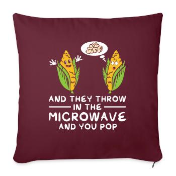 Popcorn Blague Anime Pop-corn Kawaii Pop-corn Popcorn - Housse de coussin décorative 45 x 45 cm - bordeaux - Devant
