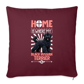 Accueil - Black Russian Terrier - Housse de coussin décorative 45 x 45 cm - bordeaux - Devant