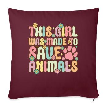 Groovy Vet Girl Assistante Vétérinaire - Housse de coussin décorative 45 x 45 cm - bordeaux - Devant