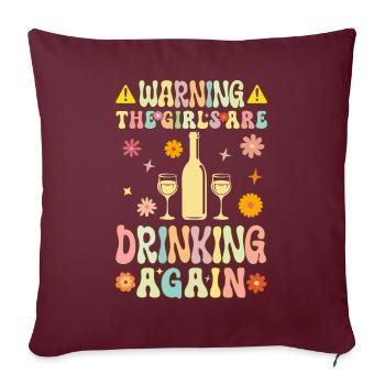 Boire du vin groovy - Housse de coussin décorative 45 x 45 cm - bordeaux - Devant