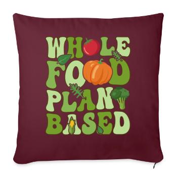 Véganisme végétalien groovy - Housse de coussin décorative 45 x 45 cm - bordeaux - Devant