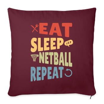 Cadeau de joueur de netball Love Netball - Housse de coussin décorative 45 x 45 cm - bordeaux - Devant