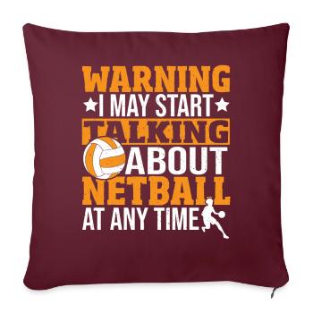 Cadeau de joueur de netball Love Netball - Housse de coussin décorative 45 x 45 cm - bordeaux - Devant