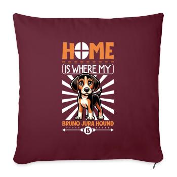 Zuhause - Jura Laufhund - Sofakissenbezug 45 x 45 cm - Burgunderrot - Vorne