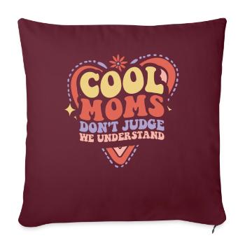 Maman Soutien à la maman - Housse de coussin décorative 45 x 45 cm - bordeaux - Devant