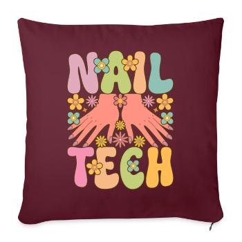 Groovy Nail Technician Nail Artist Cils - Housse de coussin décorative 45 x 45 cm - bordeaux - Devant