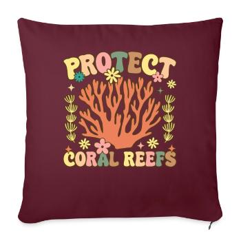 Groovy Coral Aquarium Aquarist - Sofakissenbezug 45 x 45 cm - Burgunderrot - Vorne