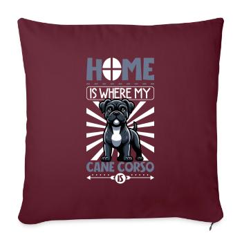 Accueil - Cane Corso - Housse de coussin décorative 45 x 45 cm - bordeaux - Devant