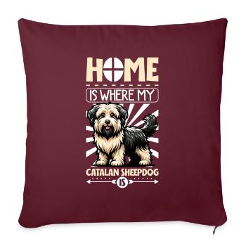 Accueil - Gos d’Atura Català - Housse de coussin décorative 45 x 45 cm - bordeaux - Devant