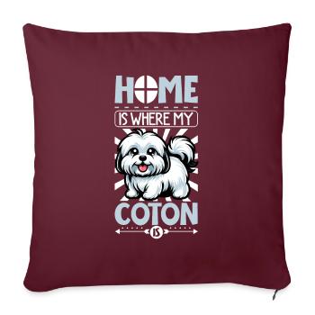 Accueil - Coton de Tuléar - Housse de coussin décorative 45 x 45 cm - bordeaux - Devant