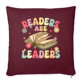 Lecteur de livres Groovy - Housse de coussin décorative 45 x 45 cm - bordeaux - Devant