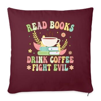 Lecteur de livres Groovy - Housse de coussin décorative 45 x 45 cm - bordeaux - Devant