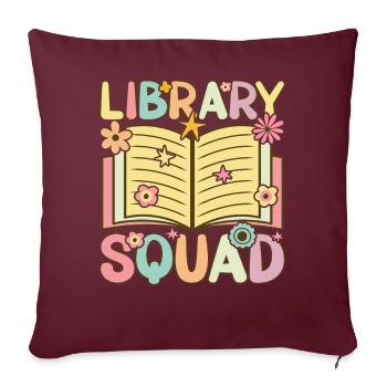 Bibliothécaire lecteur de livres groovy - Housse de coussin décorative 45 x 45 cm - bordeaux - Devant