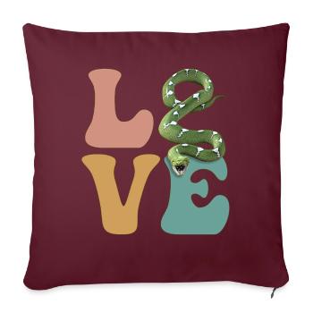 AMOUR amoureux des serpents - Housse de coussin décorative 45 x 45 cm - bordeaux - Devant
