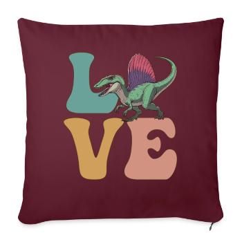 AMOUR Dinosaures Spinosaurus - Housse de coussin décorative 45 x 45 cm - bordeaux - Devant