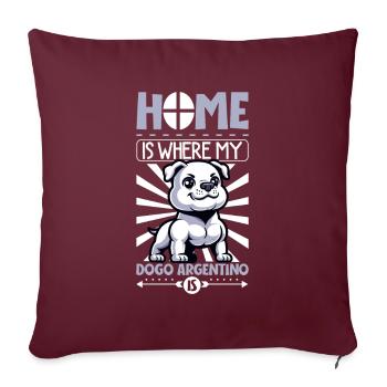 Accueil - Dogue Argentino - Housse de coussin décorative 45 x 45 cm - bordeaux - Devant