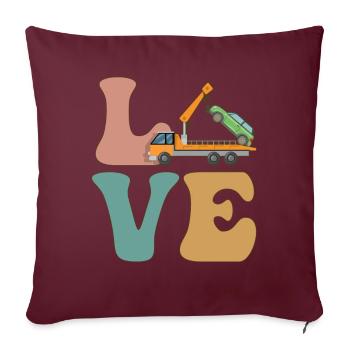 LOVE Abschleppwagenfahrer Abschleppdienst Abschlep - Sofakissenbezug 45 x 45 cm - Burgunderrot - Vorne
