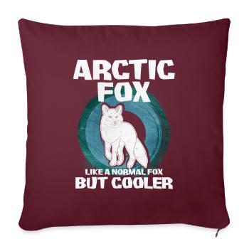 Cadeau mignon renard arctique - Housse de coussin décorative 45 x 45 cm - bordeaux - Devant