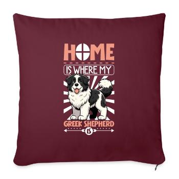 Accueil - Berger grec - Housse de coussin décorative 45 x 45 cm - bordeaux - Devant