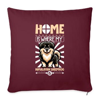 Accueil - Chien de berger de l’Himalaya - Housse de coussin décorative 45 x 45 cm - bordeaux - Devant