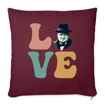 LOVE Winston Churchill Britannique - Housse de coussin décorative 45 x 45 cm - bordeaux - Devant