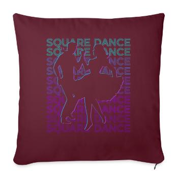 Danse Carrée Danse Rétro - Housse de coussin décorative 45 x 45 cm - bordeaux - Devant