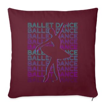 Ballet, Danse, Ballerine, Danseur, Danse, Rétro - Housse de coussin décorative 45 x 45 cm - bordeaux - Devant