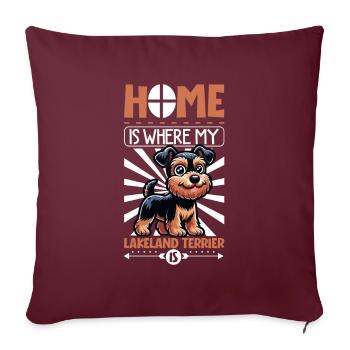Accueil - Lakeland Terrier - Housse de coussin décorative 45 x 45 cm - bordeaux - Devant