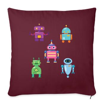 Technologie robotique robotique mignonne - Housse de coussin décorative 45 x 45 cm - bordeaux - Devant