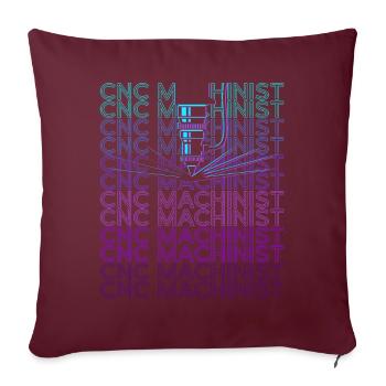 Opérateur de machine à processeur CNC Retro - Housse de coussin décorative 45 x 45 cm - bordeaux - Devant