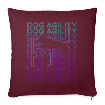 Dog Agility Dresseur de chiens Retro - Housse de coussin décorative 45 x 45 cm - bordeaux - Devant